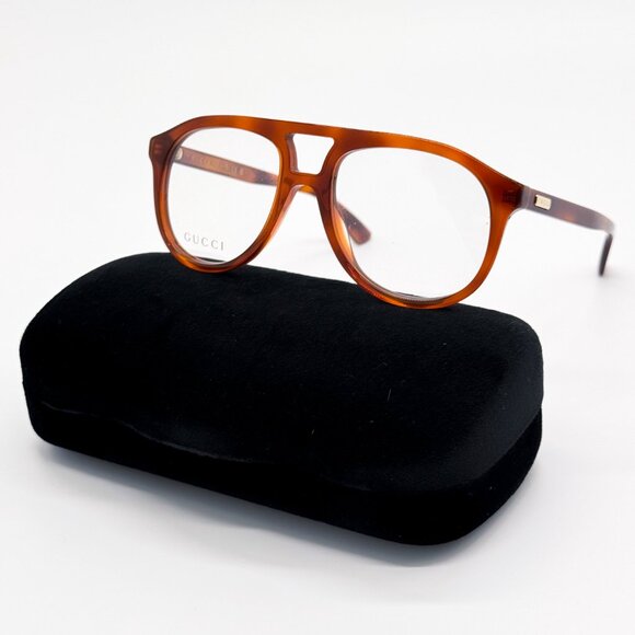 NEW GUCCI GG1320O 002 HAVANA PILOT UNISEX EYEGLASSES GUCCI - Picture 1 of 12